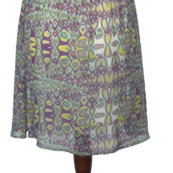 EVERLY ABSTRACT GEOMETRIC SLEEVELESS BLOUSON DRESS WOMEN'S SIZE MEDIUM - Picture 9 of 13